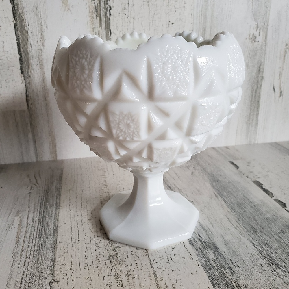 Westmorland Vintage Milk Glass Compote Candy Dish Bowl